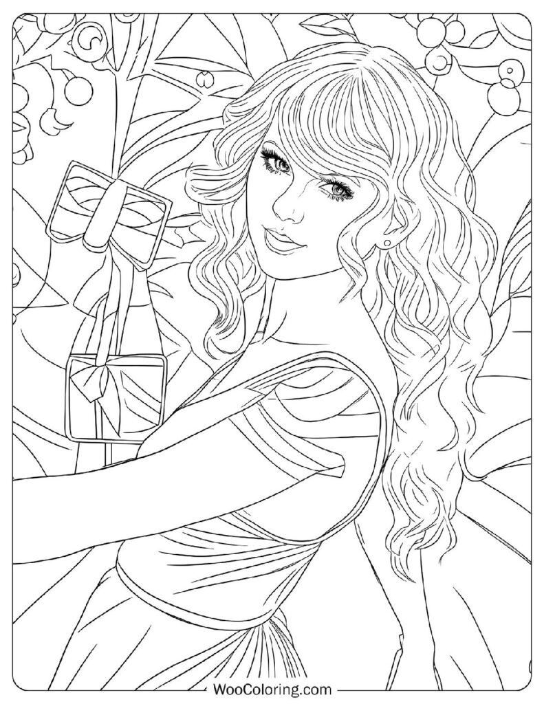 Coloring Page Of Taylor Swift - Mine