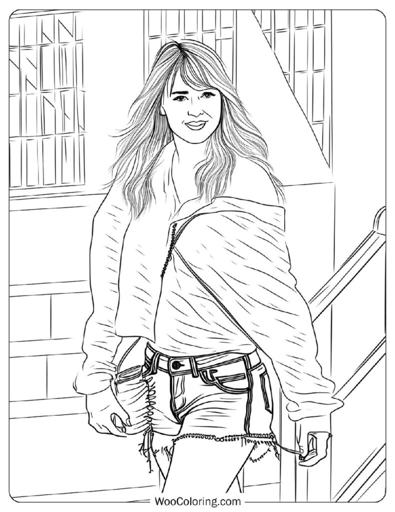 Coloring Page Of Taylor Swift - Style