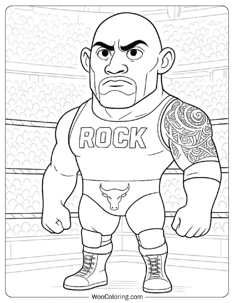 Coloring Page Of The Rock WWE Legend Dwayne Johnson