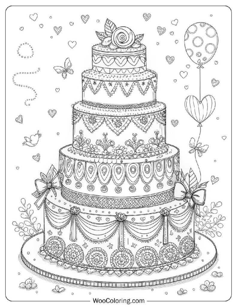 36 Cake Coloring Pages  Free PDF To Print  - 15