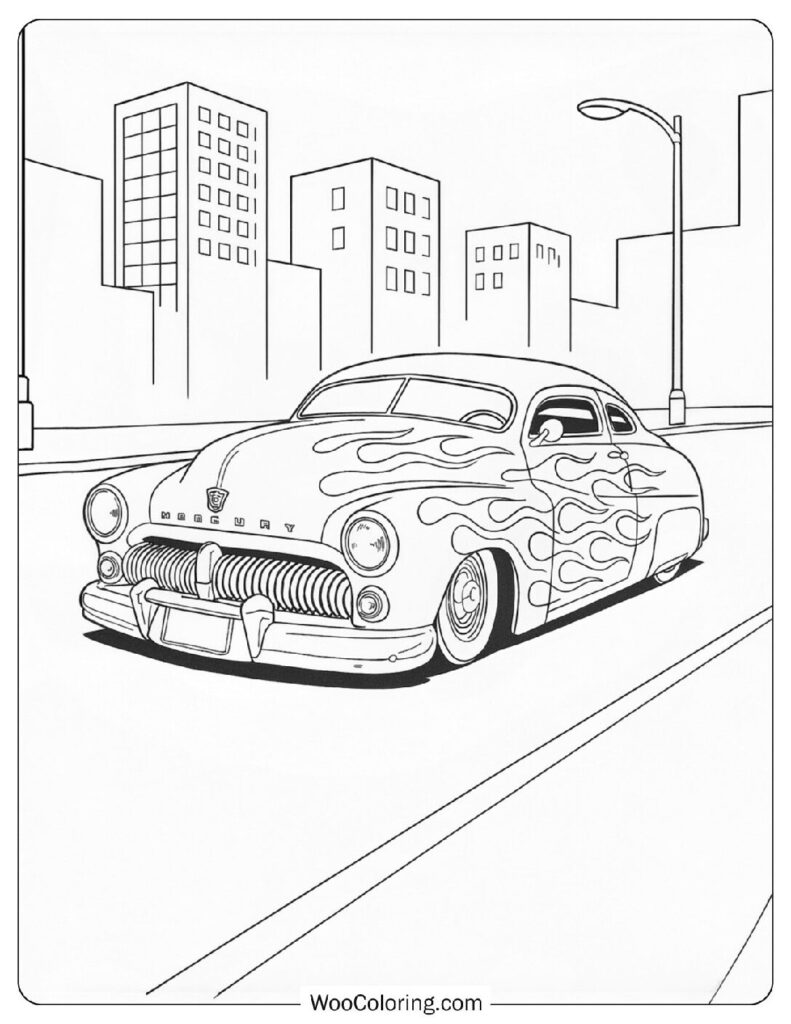 Coloring Page of the 49 Mercury Lowrider