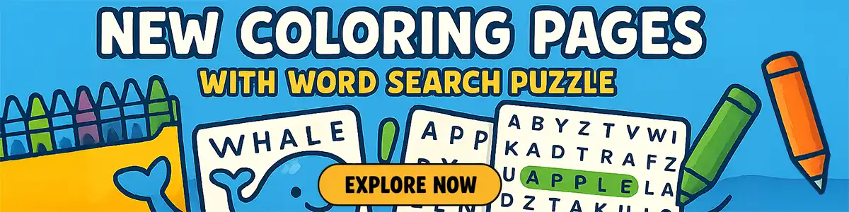 Coloring Pages with Word Search Puzzle