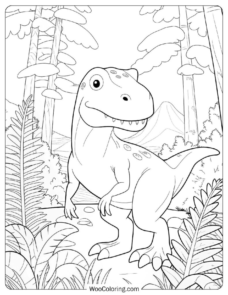 Coloring Picture Of T-Rex Dinosaur