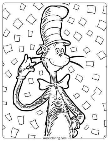 The Cat in the Hat Coloring Page