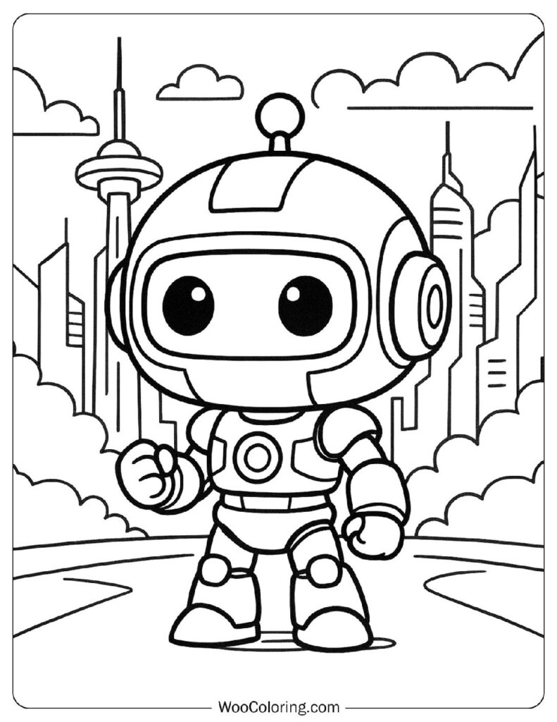 Robot Outline Coloring Page