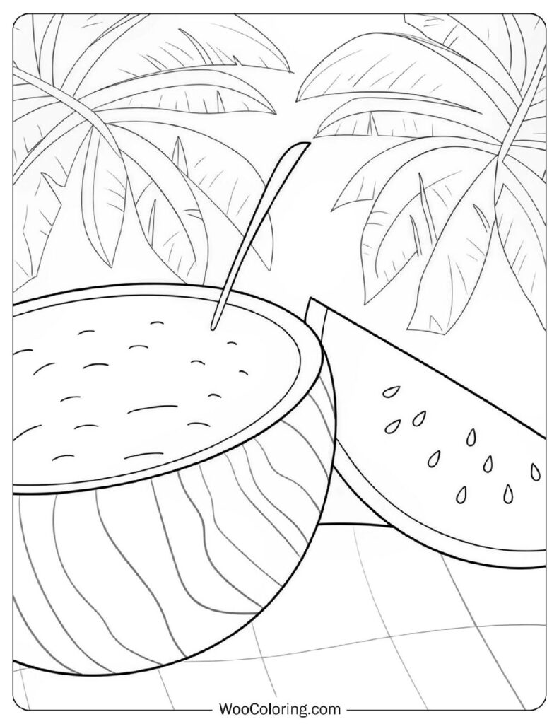 22 Watermelon Coloring Pages  Free PDF To Print  - 12