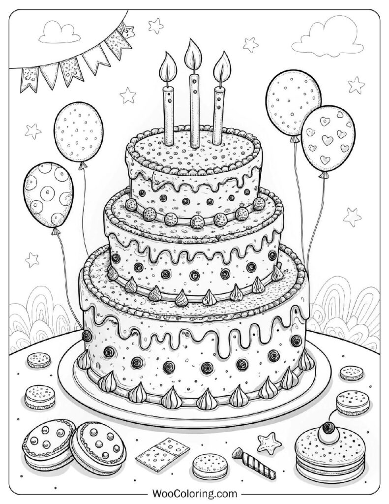 36 Cake Coloring Pages  Free PDF To Print  - 44