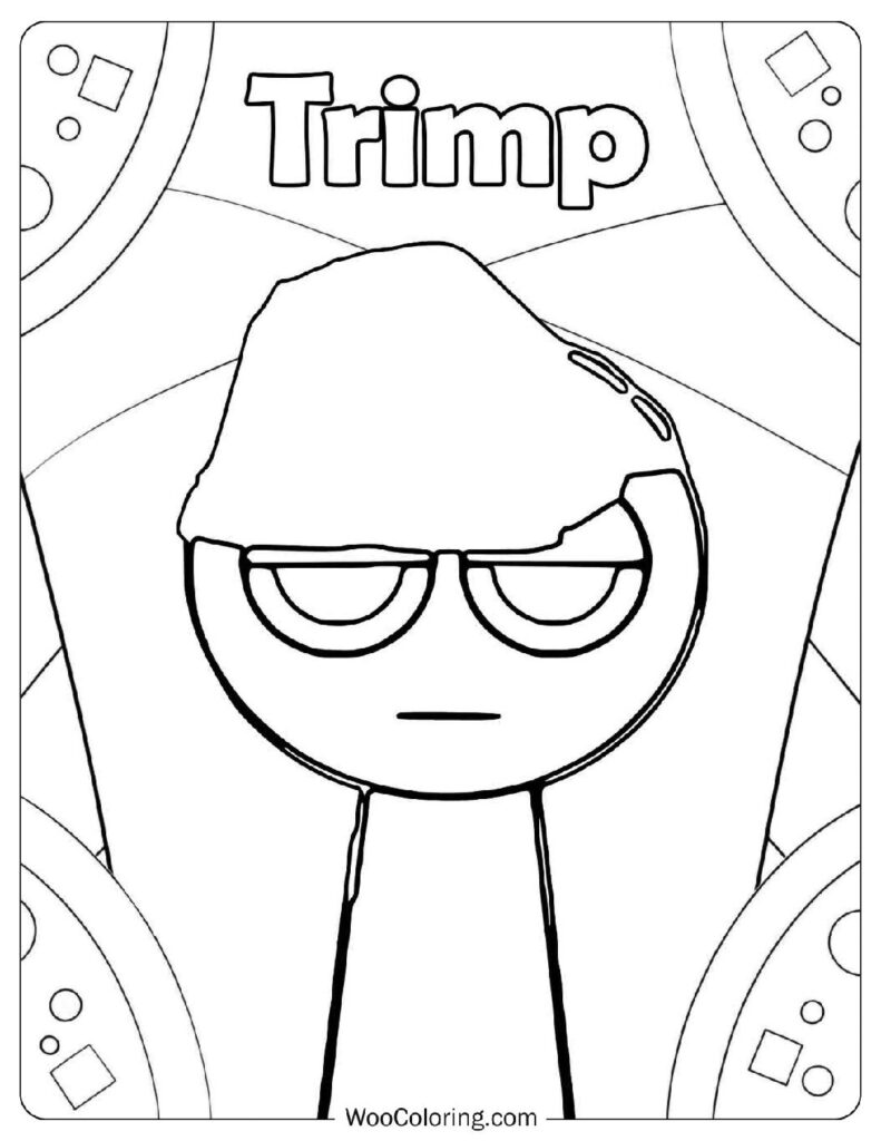 Coloring Sheet Of Sprunki All-Stars - Trimp
