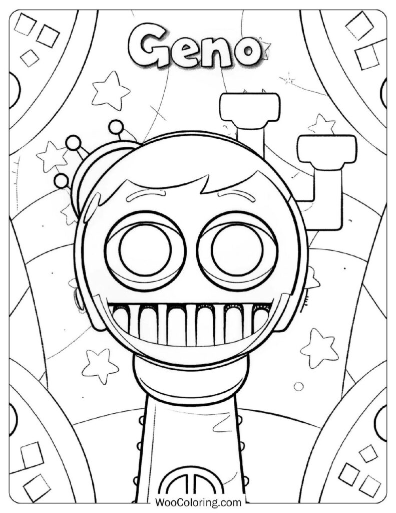 Coloring Sheet Of Sprunki Geno