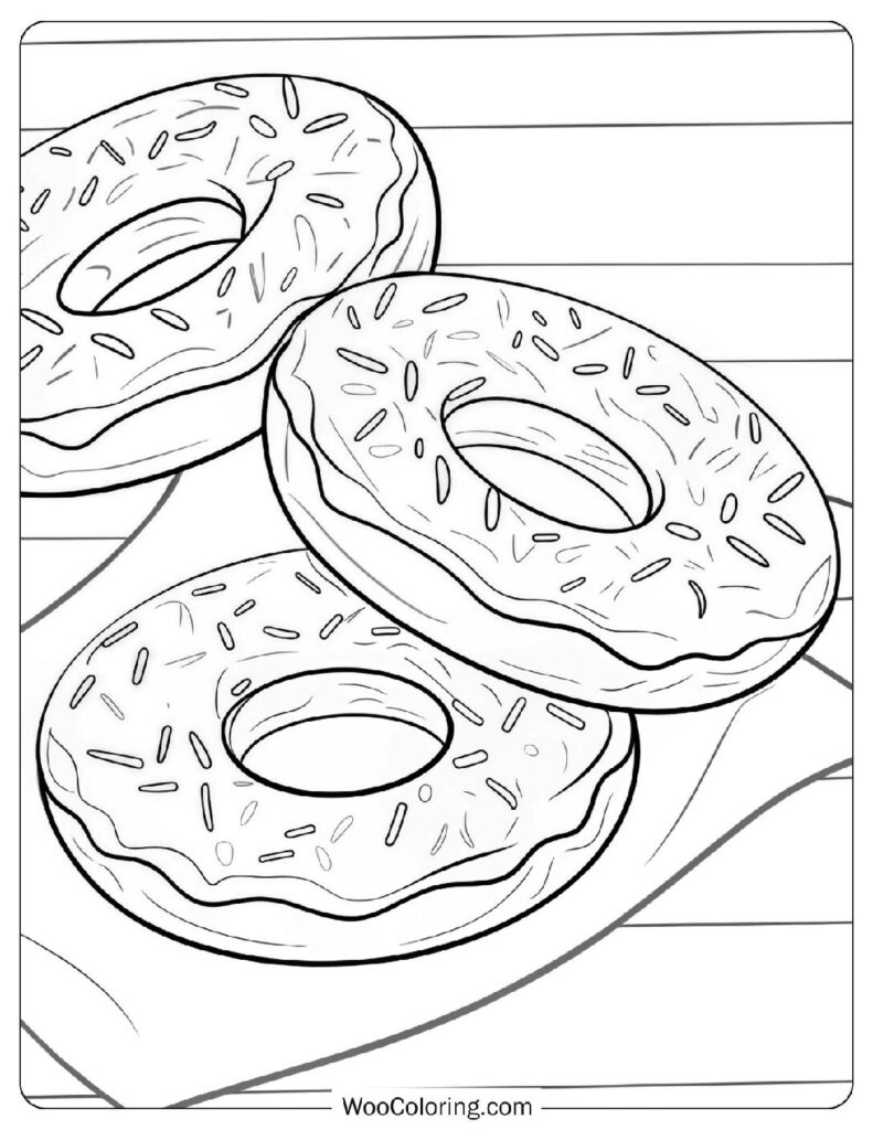 Food coloring page of Sweet Donuts