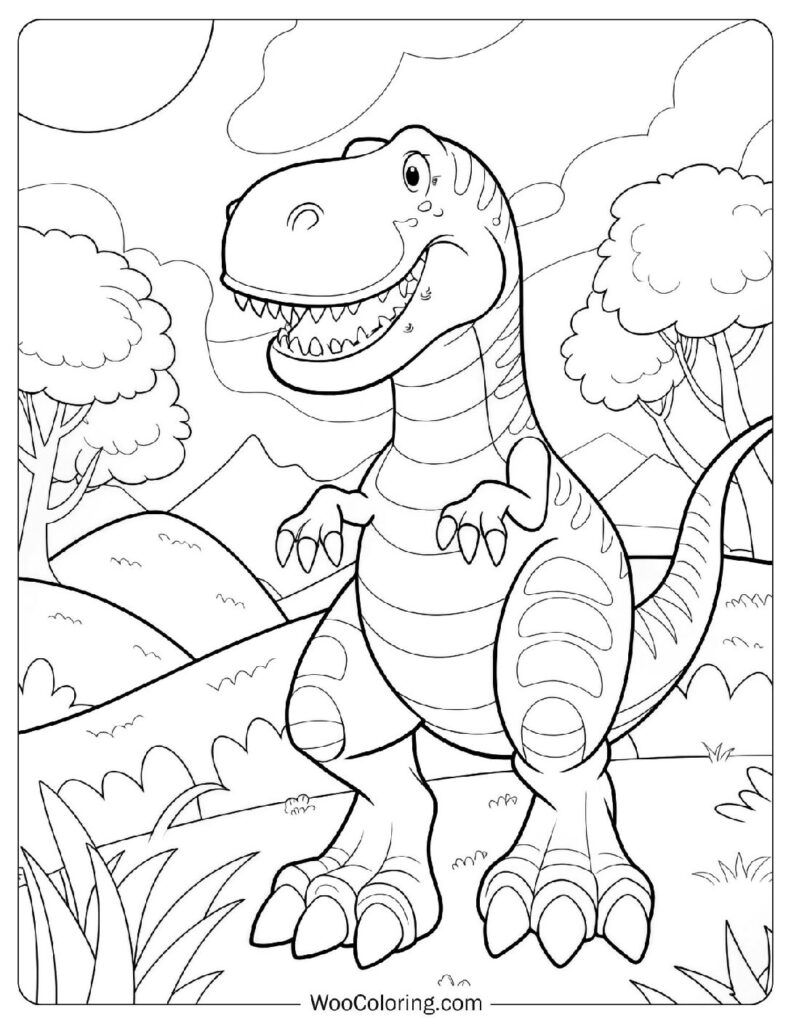 Coloring Sheet Of Tyrannosaurus Rex