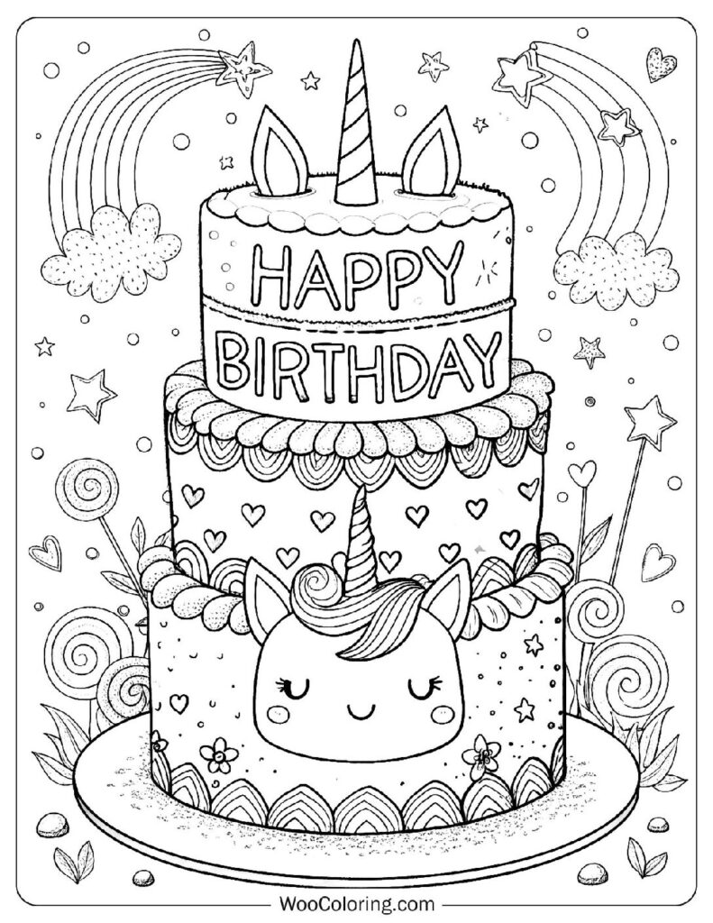 36 Cake Coloring Pages  Free PDF To Print  - 3