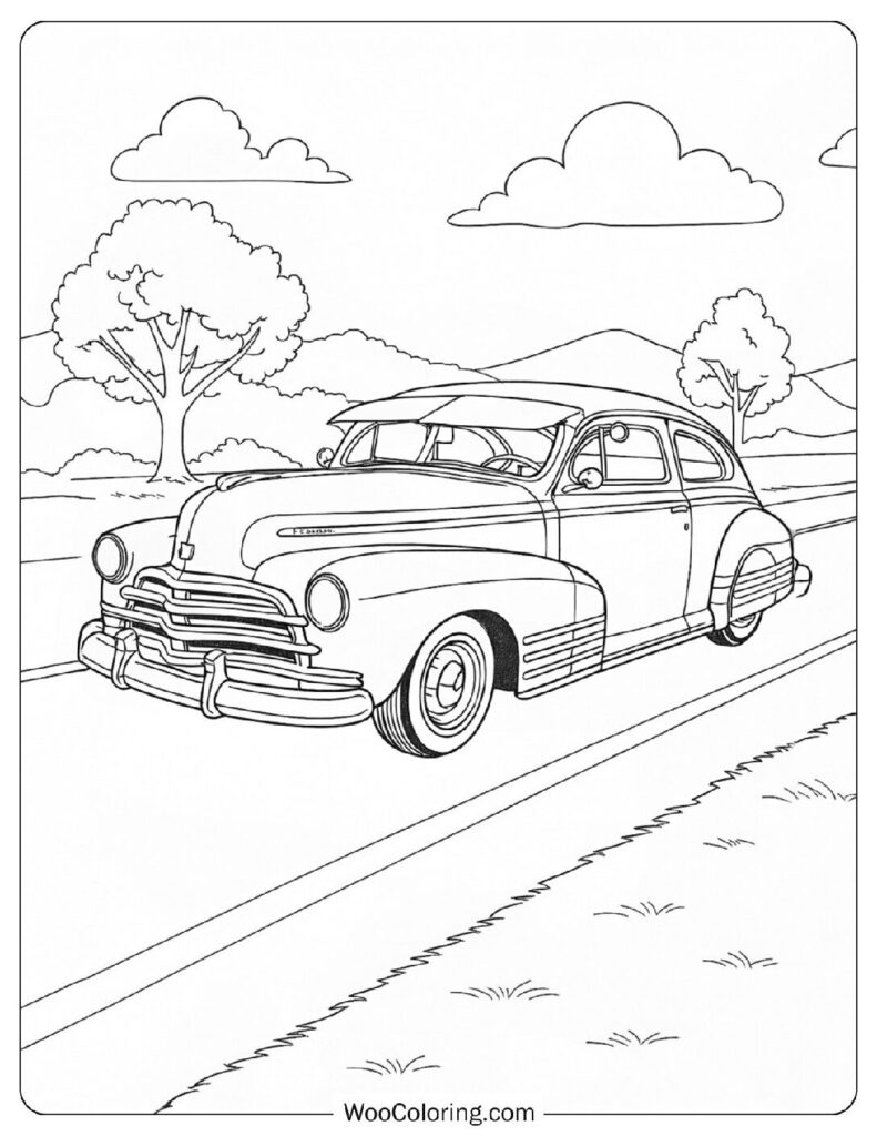 Coloring Sheet of Chevy Fleetmaster 48 Lowrider