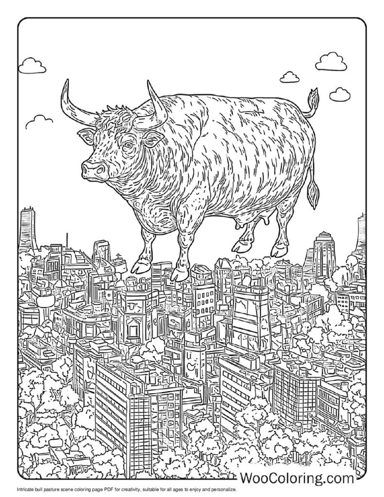 100  Bull coloring pages  Free PDF To Print  - 38