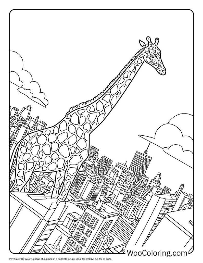 100  Giraffe coloring pages  Free PDF To Print  - 16
