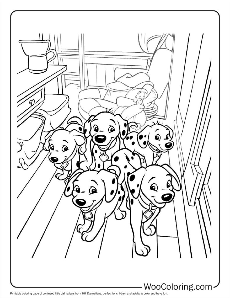 Confused Little Dalmatians Coloring Page