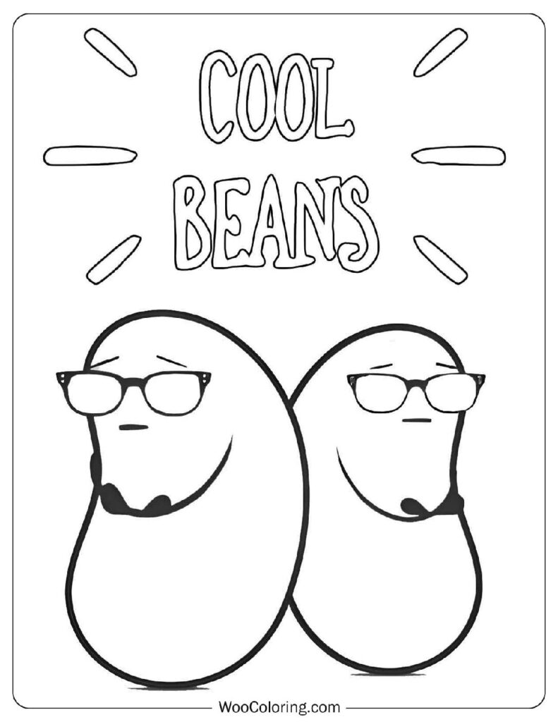Cool Beans Coloring Sheet With Cute And Funny Beans