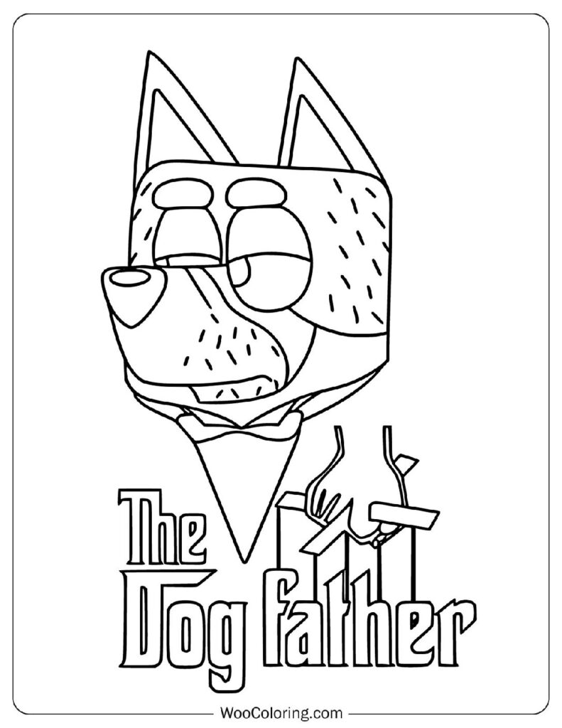 Cool Coloring Page Of Fun Bandit From Bluey As The Dog Father