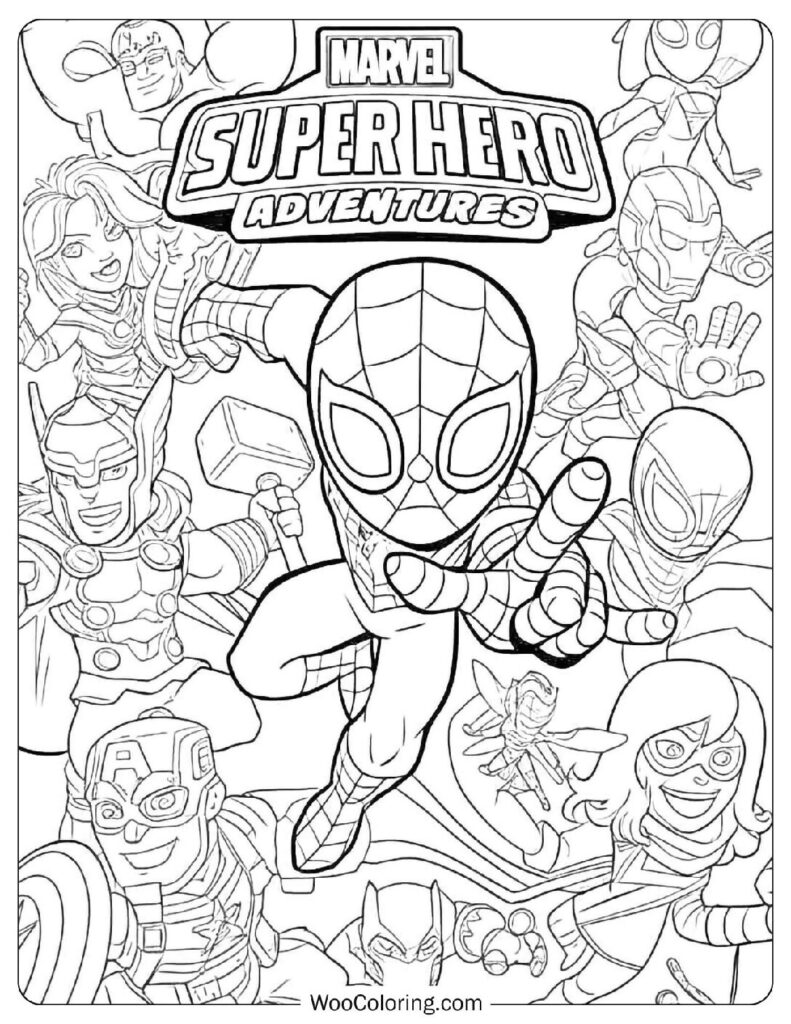 Cool Marvel Superheroes Adventures Coloring Page