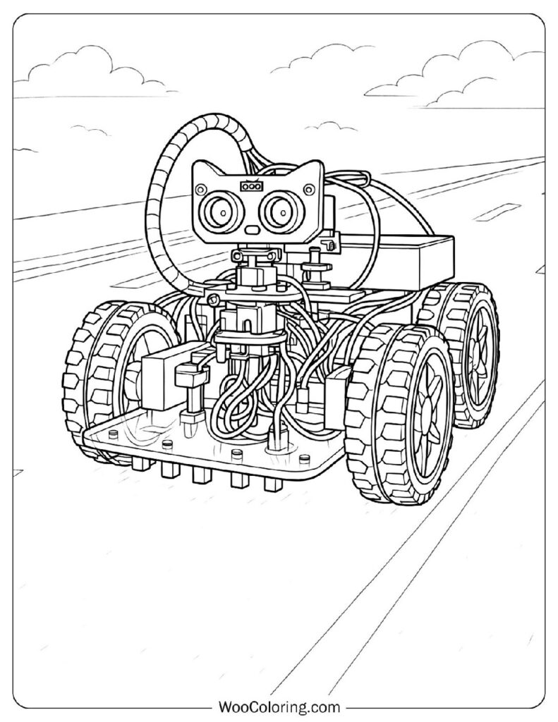 Robot Car Coloring Page