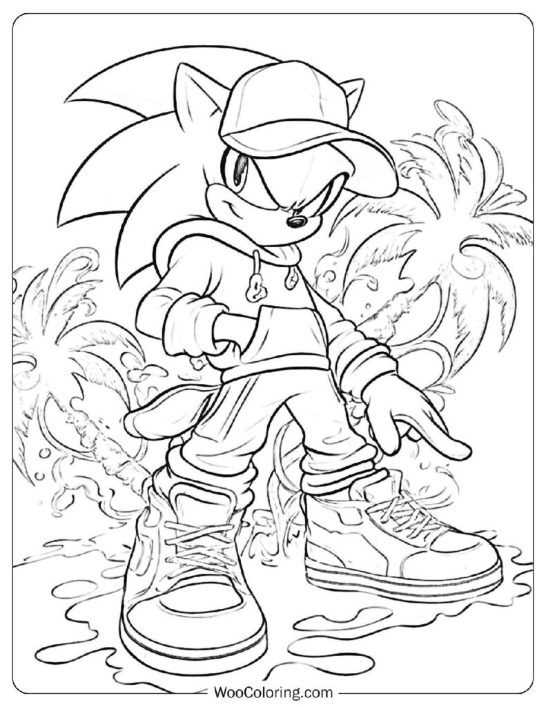 Cool Street Style Sonic With Funny Hoodie And Sneakers