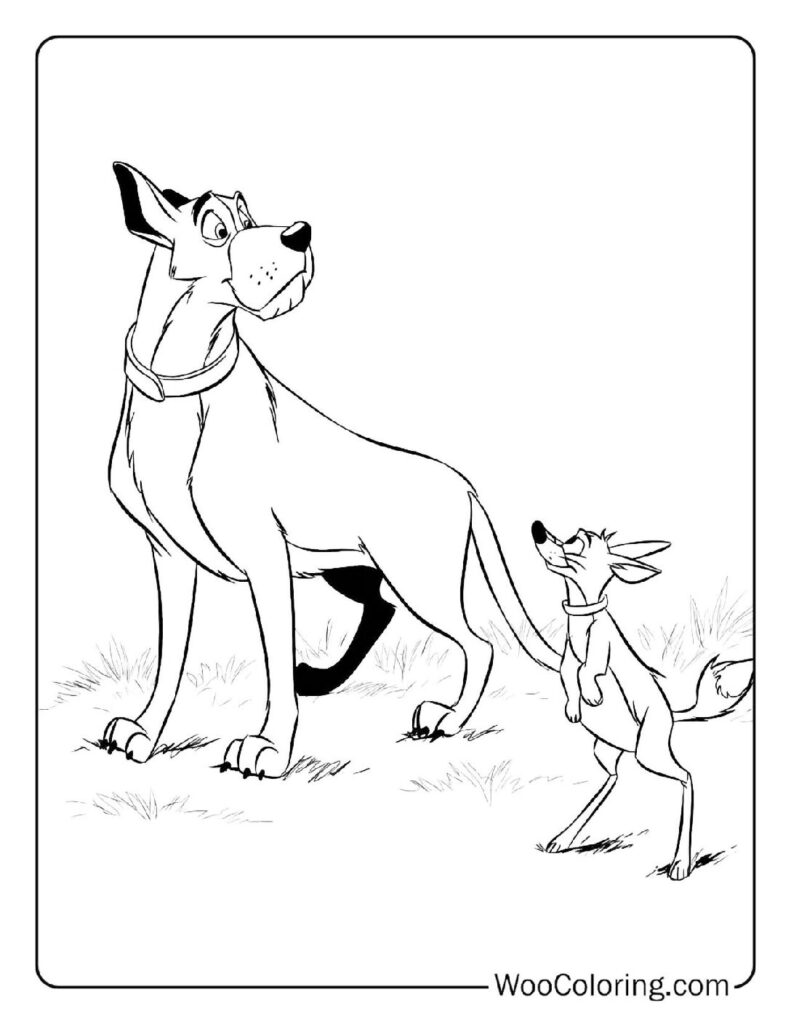 Copper Protects His Friend Coloring Sheet