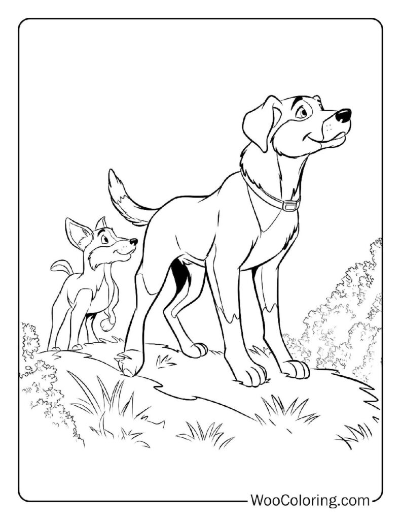 Copper Understands Friendship Coloring Page For Kids
