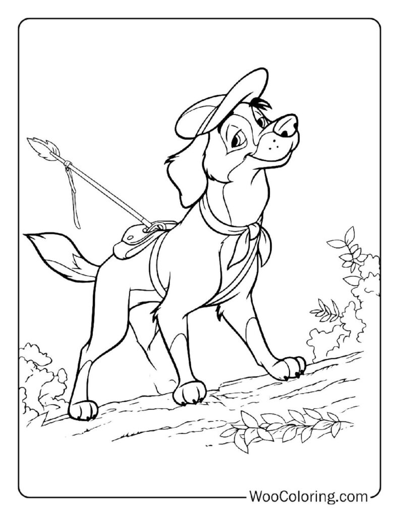 Copper the Hunting Dog Coloring Page For Kids