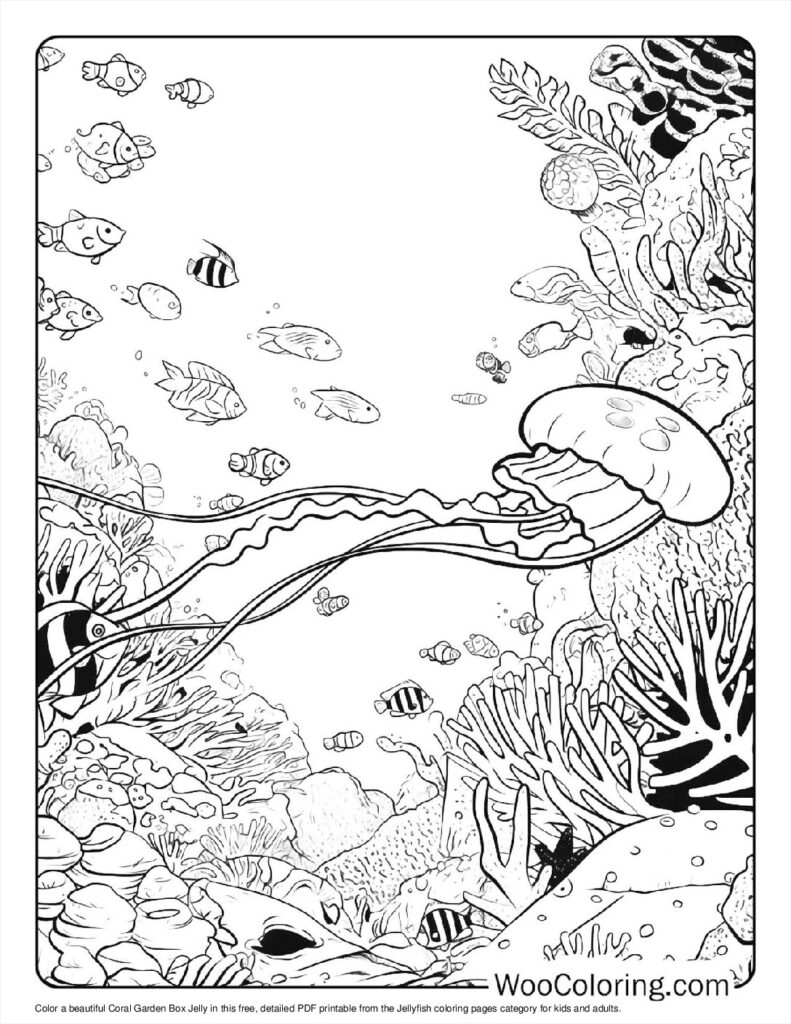 100  Jellyfish coloring pages  Free PDF To Print  - 84