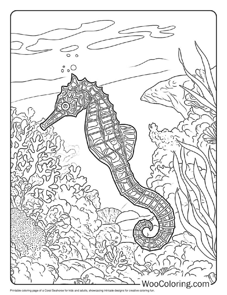 100  Seahorse coloring pages  Free PDF To Print  - 65