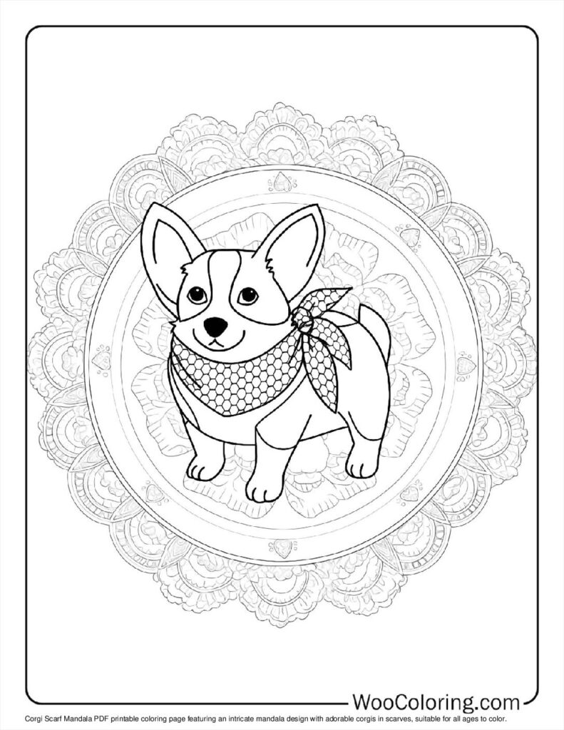Corgi Scarf Mandala