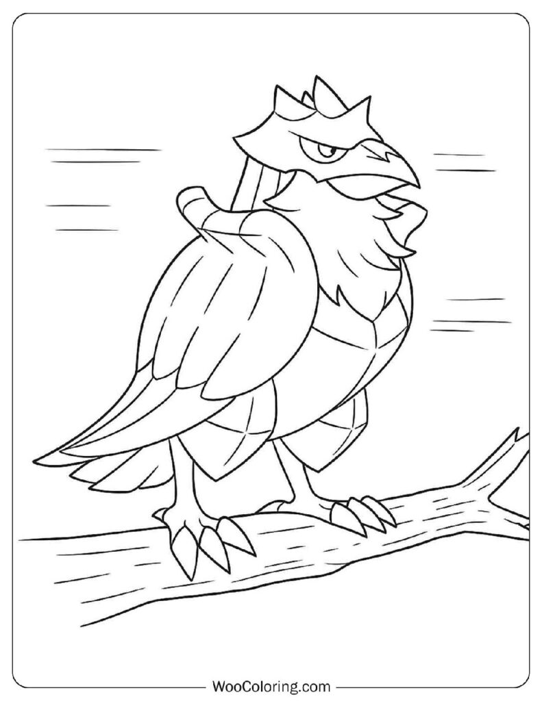 Corviknight the Brave Bird Coloring Sheet for Kids