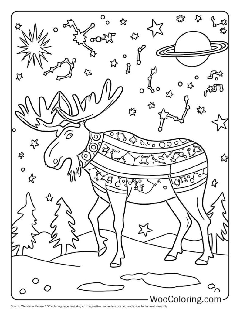 100  Moose coloring pages  Free PDF To Print  - 89