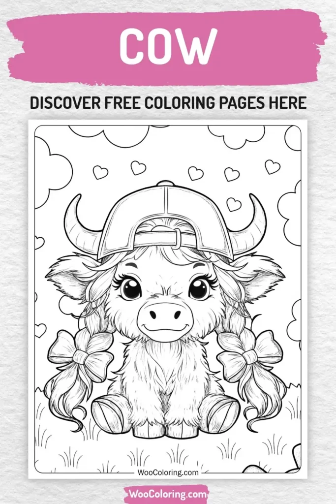 Cow coloring pages designs for girls
