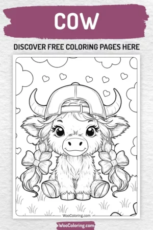Cow coloring pages designs for kids