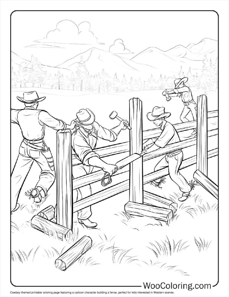 100  Cowboy coloring pages  Free PDF To Print  - 64