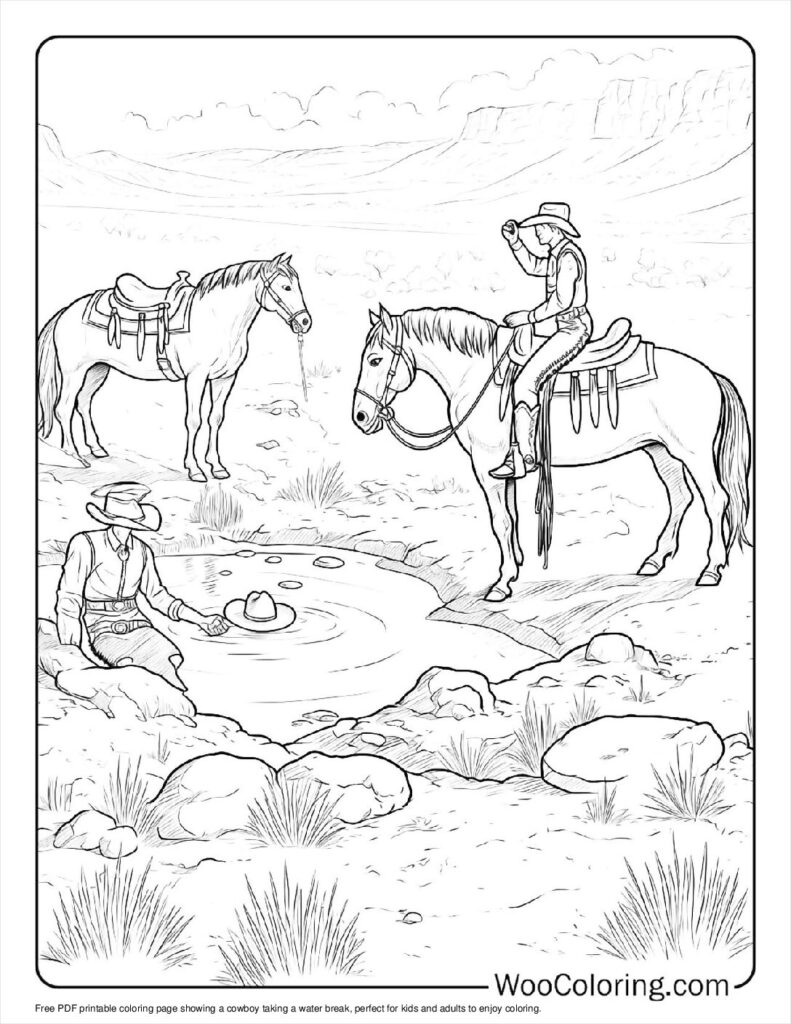 100  Cowboy coloring pages  Free PDF To Print  - 54