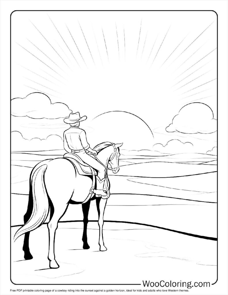 100  Cowboy coloring pages  Free PDF To Print  - 9