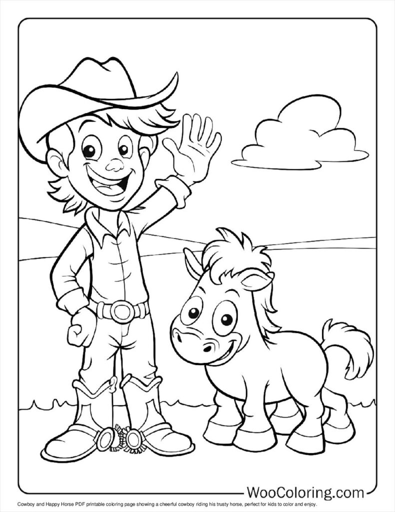 100  Cowboy coloring pages  Free PDF To Print  - 64