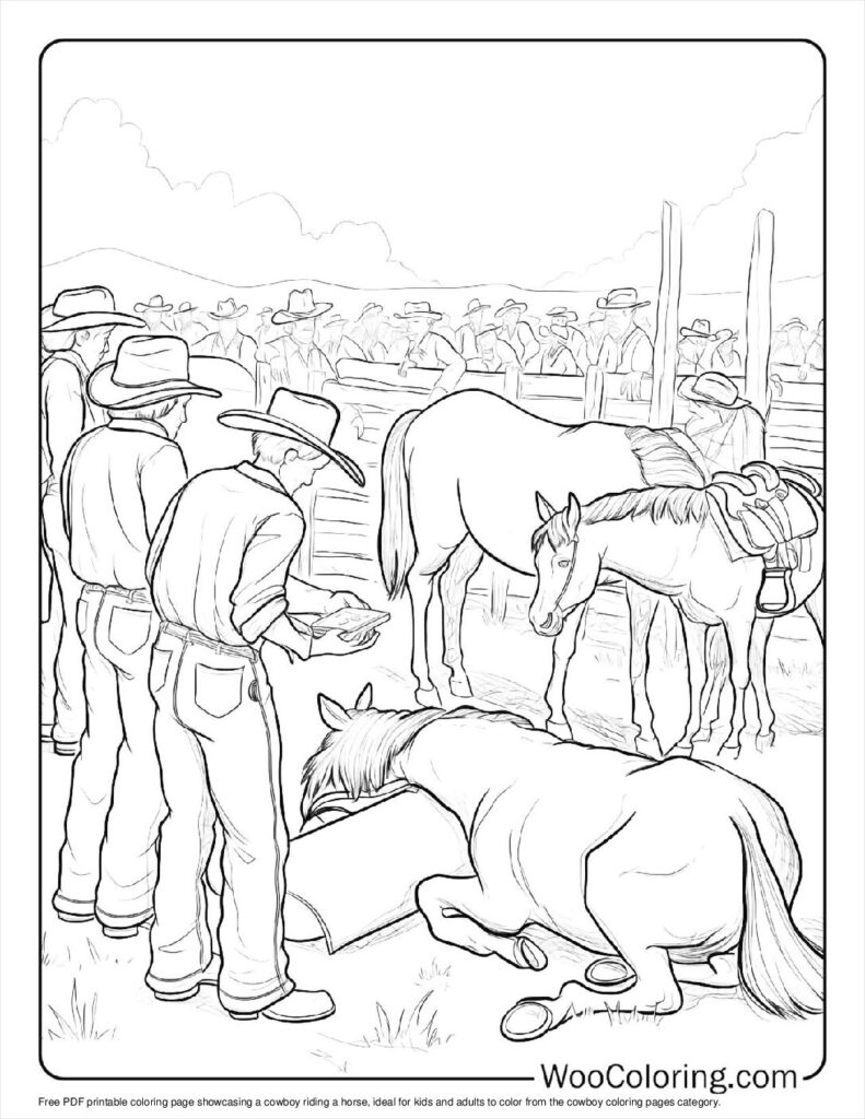 100  Cowboy coloring pages  Free PDF To Print  - 73