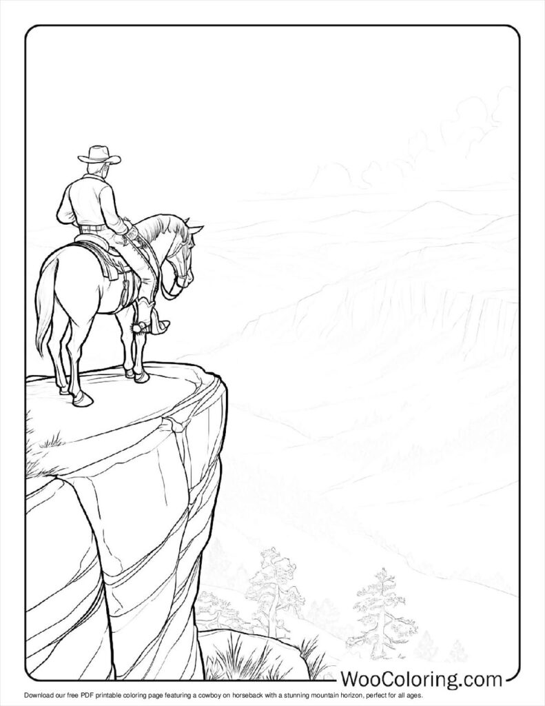 100  Cowboy coloring pages  Free PDF To Print  - 37