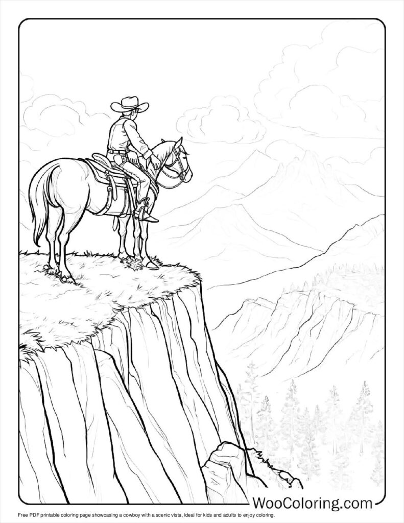 100  Cowboy coloring pages  Free PDF To Print  - 73