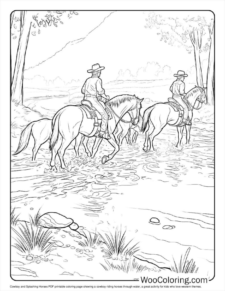 100  Cowboy coloring pages  Free PDF To Print  - 78