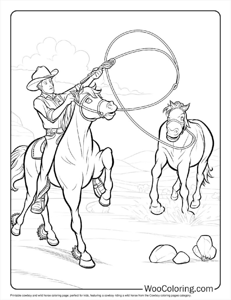100  Cowboy coloring pages  Free PDF To Print  - 68