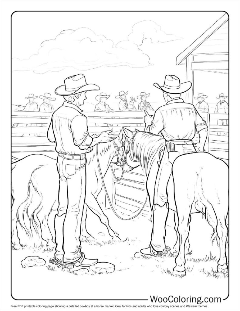 100  Cowboy coloring pages  Free PDF To Print  - 76