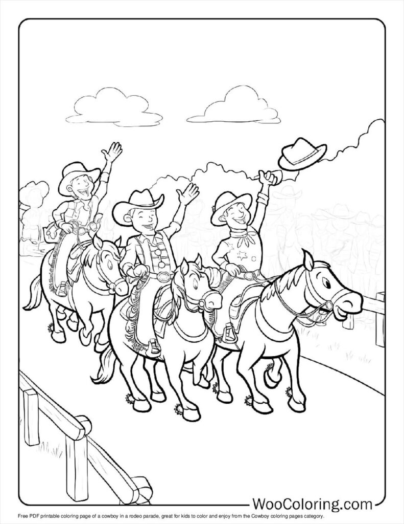 100  Cowboy coloring pages  Free PDF To Print  - 85