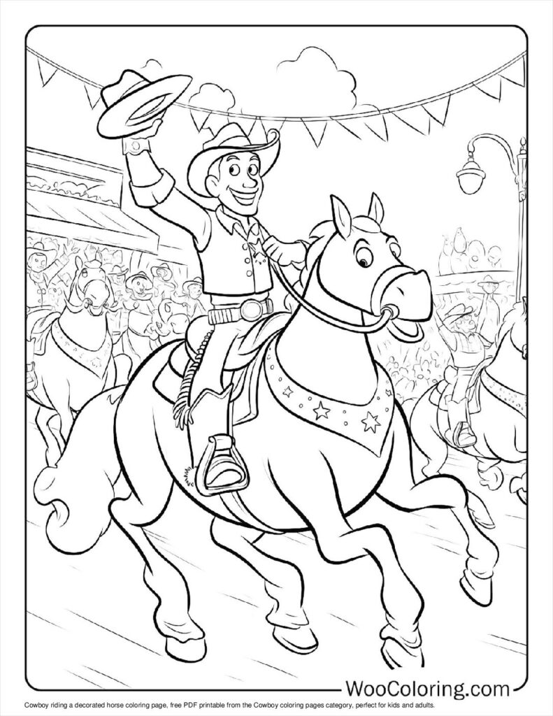 100  Cowboy coloring pages  Free PDF To Print  - 16