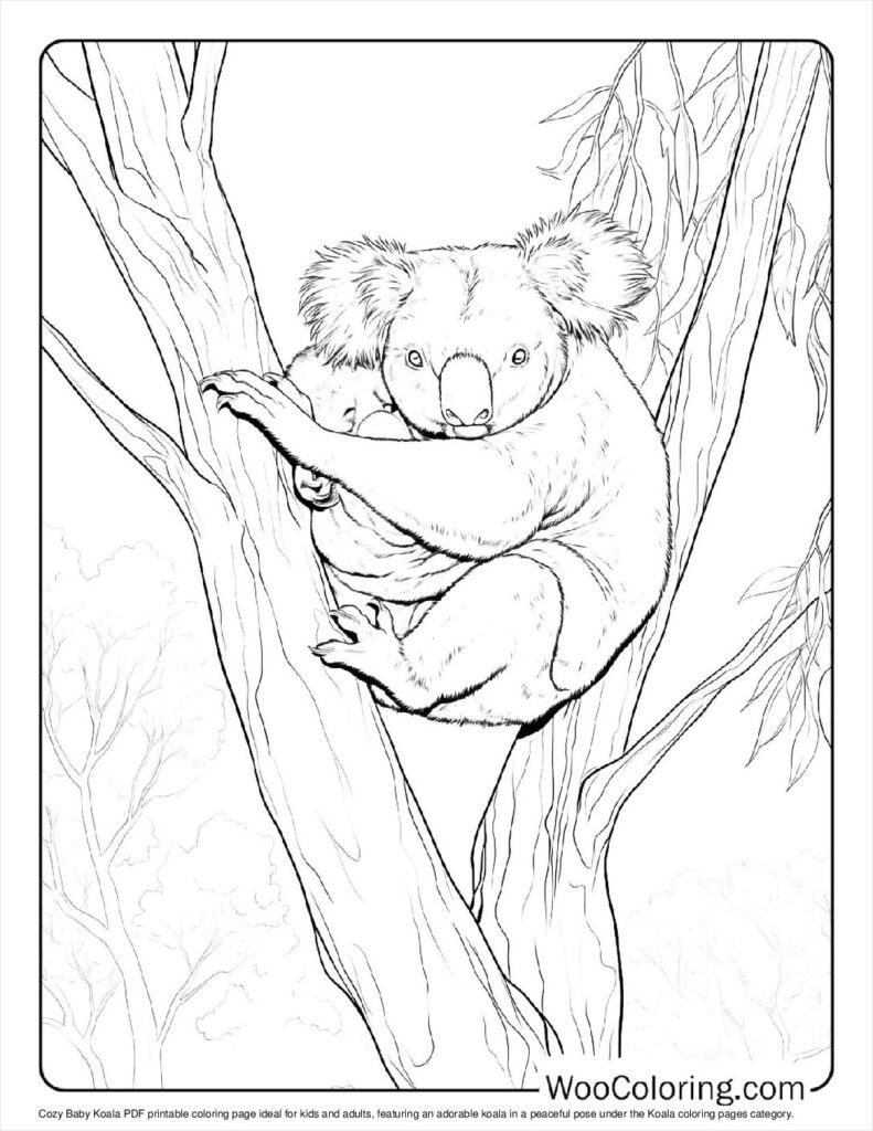 100  Koala coloring pages  Free PDF To Print  - 13