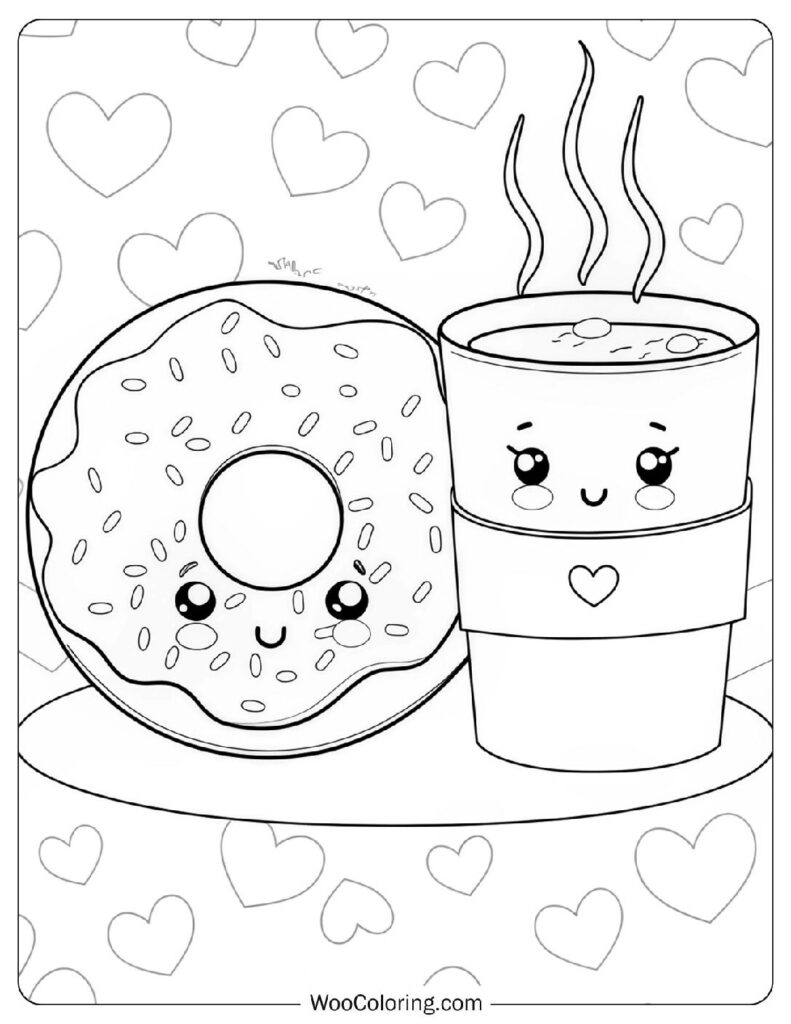 26 Donut Coloring Pages  Free PDF To Print  - 65