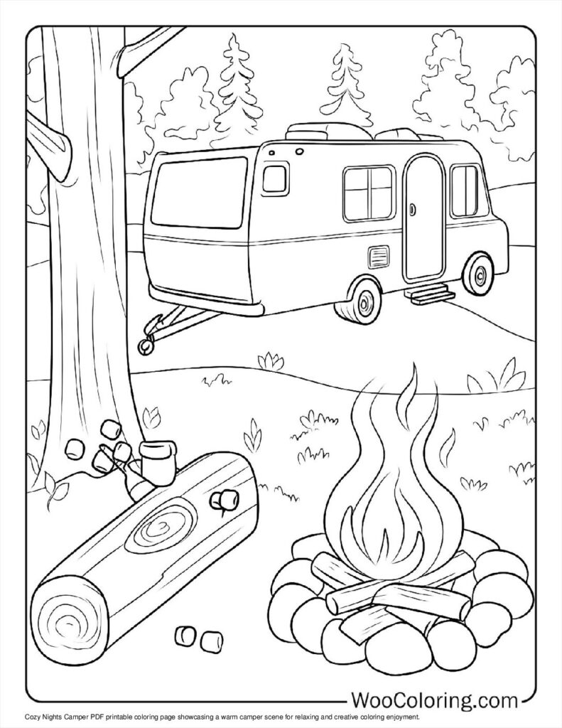 100  Camper   RV coloring pages  Free PDF To Print  - 96